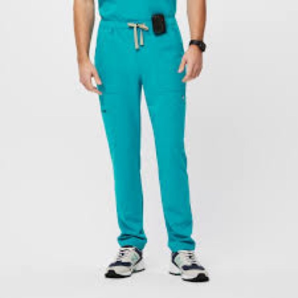 Figs Men Teal Cairo Cargo Scrub Pants Size Medium